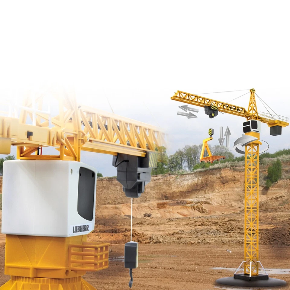 LIEBHERR Turmdrehkran Ferngesteuert Modell RC Spielzeug Kind Baustelle Kran - Bild 3 von 4