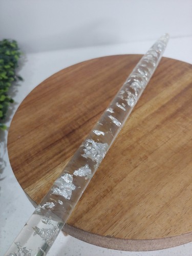 "Vela cónica vintage MCM lucita acrílico plata transparente escamas MCM 11,5" - Imagen 3 de 4