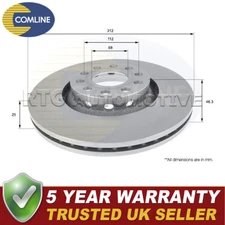Comline Front Brake Disc Fits Audi A4 1996-2009 VW Passat 1996-2005 #1