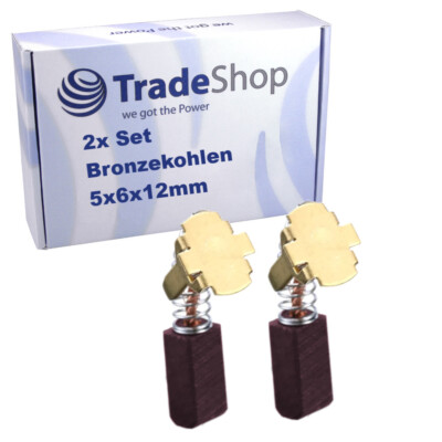 2x Bronze Motorkohlen 5x6x12mm für Hitachi WR9DMR WR9DM2 ersetzt 999-054