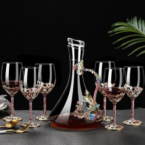Creative Enamel Color Crystal Red Wine Glass Decanter Set Ebay details about creative enamel color crystal red wine glass decanter set