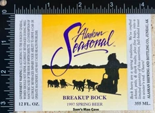 Alaskan Seasonal Breakup Bock 1997 Spring Beer Label - ALASKA
