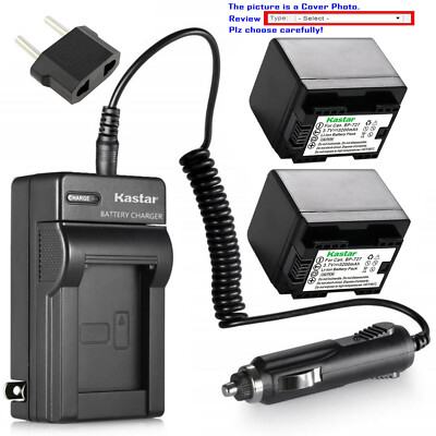 Kastar Battery and Normal Charger Kit for Canon BP-727 FULLY DECODED VIXIA HF