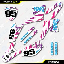 Retro White Fierce Racing Graphics Sticker Kit fits Suzuki DRZ125 08-22 DRZ 125