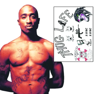 INKWEAR TuPac Shakur Rapper Fake Tattoos | FREE UK Postage