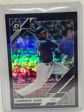 Lorenzo Cain 2019 Donruss Optic Baseball - BLUE PANDORA (/99) Milwaukee Brewers