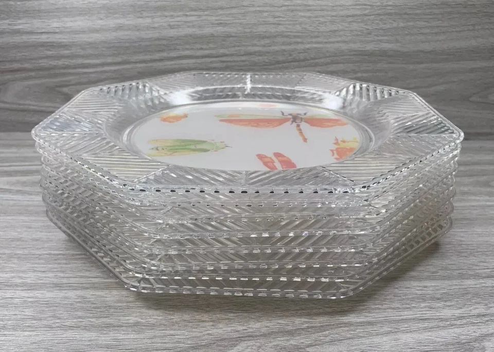 Chesapeake Gourmet Honey Bee Faux Crystal Dinner Plate Set of 8 10 inch Octagon - Image 4 of 4