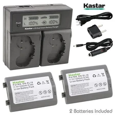 LCD Dual Fast Charger & 2 x Battery for Nikon EN-EL18 D4 D4S D5