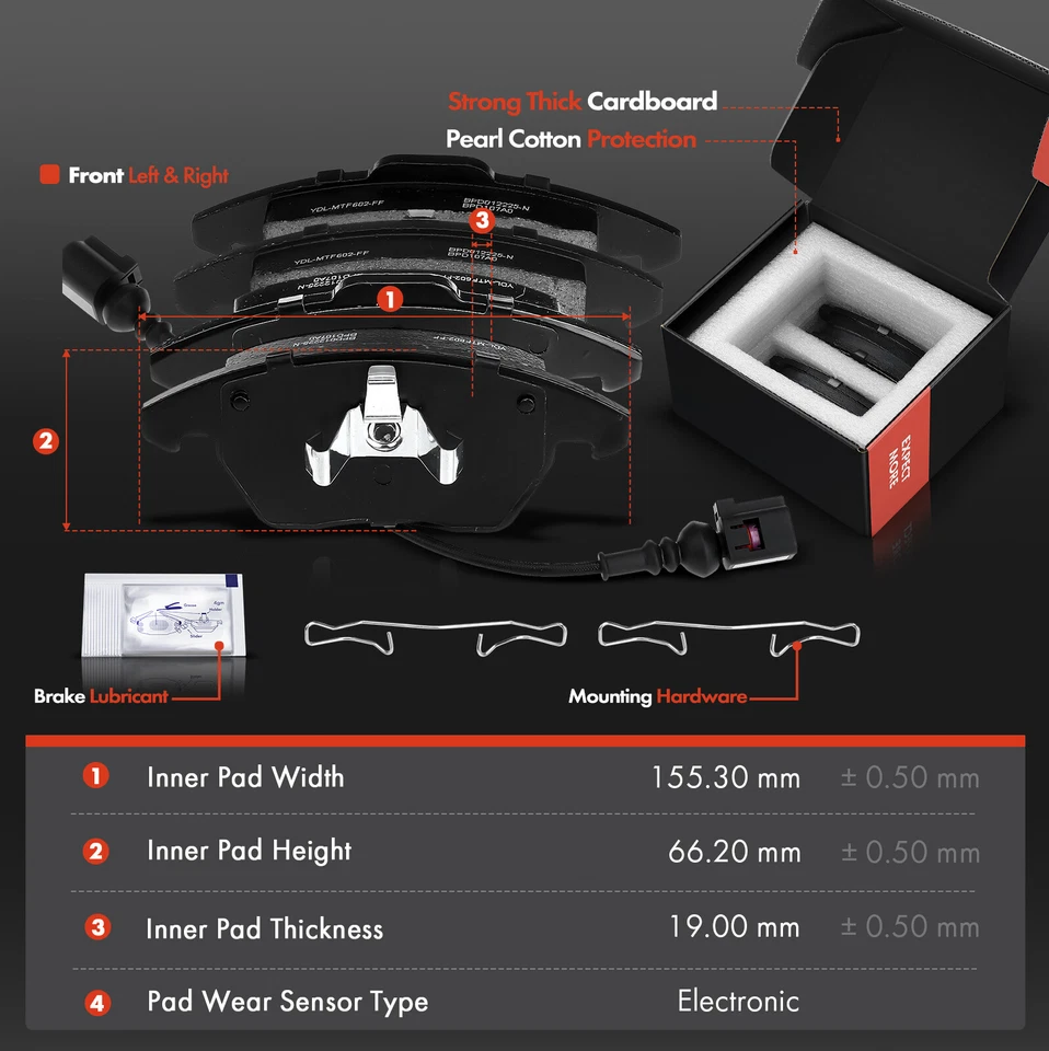 Rotores de freno delanteros perforados y pastillas de freno de cerámica para Audi A3 Quattro Volkswagen CC Foto 3 de 4