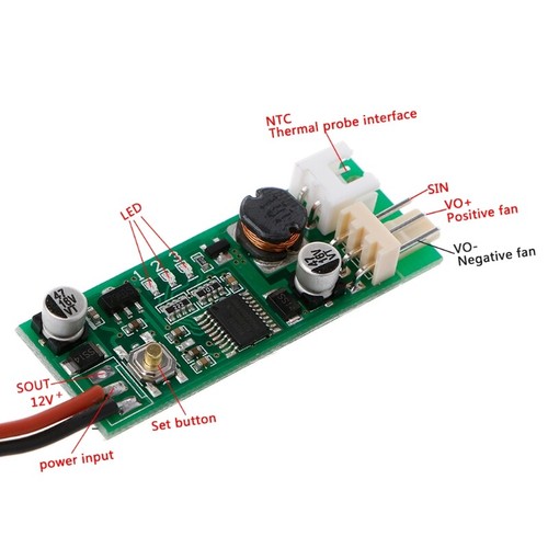 DC 12V Temperature Speed Controler Denoised Speed Controller for PC Fan/Alarm - Photo 9/10