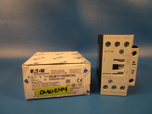 EATON XTCE018C10TD, XT IEC Contactor, 18 AMP AC-3 (40 AMP AC-1) 5 H.P. @ 230v