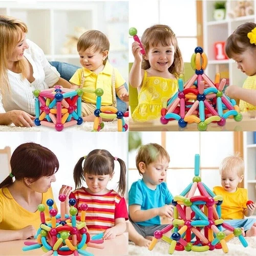 NEW Magnetic Construction Set Building Blocks 78 PCS Toys For Kids Colorful - Picture 7 of 9