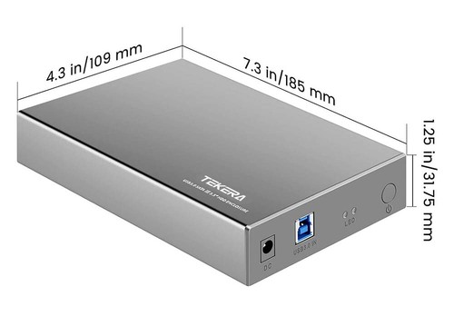 USB C USB A External 3.5" Inch SATAIII HDD SSD hard drive Enclosure Case - Picture 10 of 11