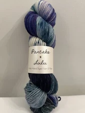 Indie Hand Dyed Yarn Skein Multicolor 100% SW Merino Blue Purple Green