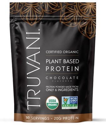 7/27 Truvani Vegan Pea Protein Powder | Chocolate | 20g Organic Plant Based Prot