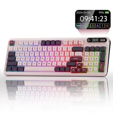 KZZI Z98 Creamy Keyboard, Wireless Mechanical Keyboard with Smart Display & K...