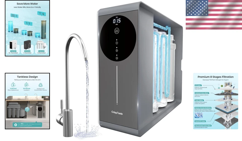 Eco-Friendly 600GPD Tankless RO Water Filter - Built-in TDS Meter & Leak Proof - Image 2 of 4