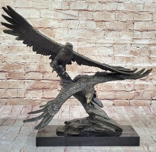 Office/Home decor bronze sculpture Very Large Original Two Flying Eagle Art Sale deal from eBay
