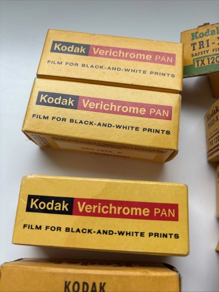 9 De colección KODAK Verichrome Pan Blanco y Negro 120 Tri-x Plus-x Película Impresión y Neg Foto 2 de 4