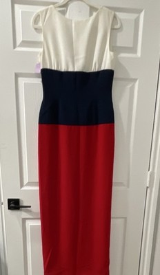 Oscar de la Renta Studio colorblock V-neck sleeveless sheath dress 6