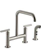 Kohler K-7548-4-VS Purist Deck-Mount Bridge Faucet , Vibrant Stainless