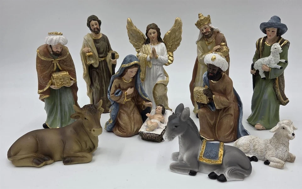 Krippenfiguren-Set 11teilig 4-13cm Weihnachtsdekoration Weihnachten Winter Deko - Bild 2 von 3