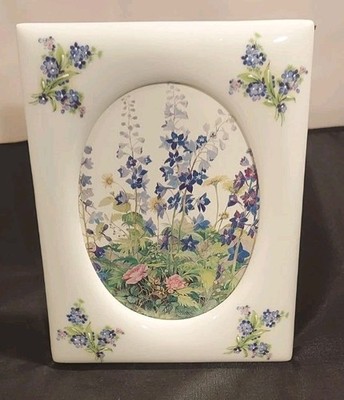 Vintage Lavie Ceramic Oval Photo Frame, 5.5in By 7.5in