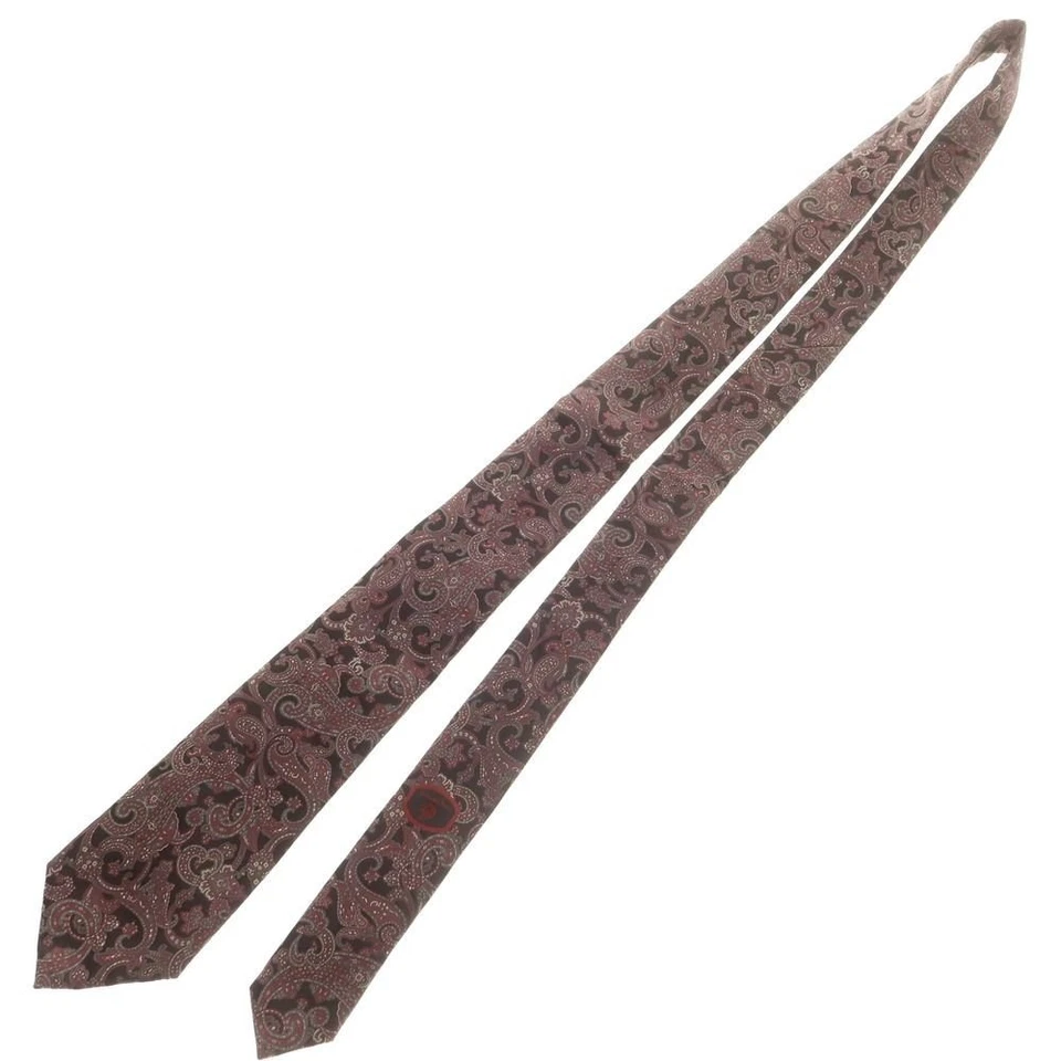 Corbata Stefano Ricci Vino Negro Seda Hombres Paisley Logo Italia Corbatas Solo 123859 Foto 2 de 4