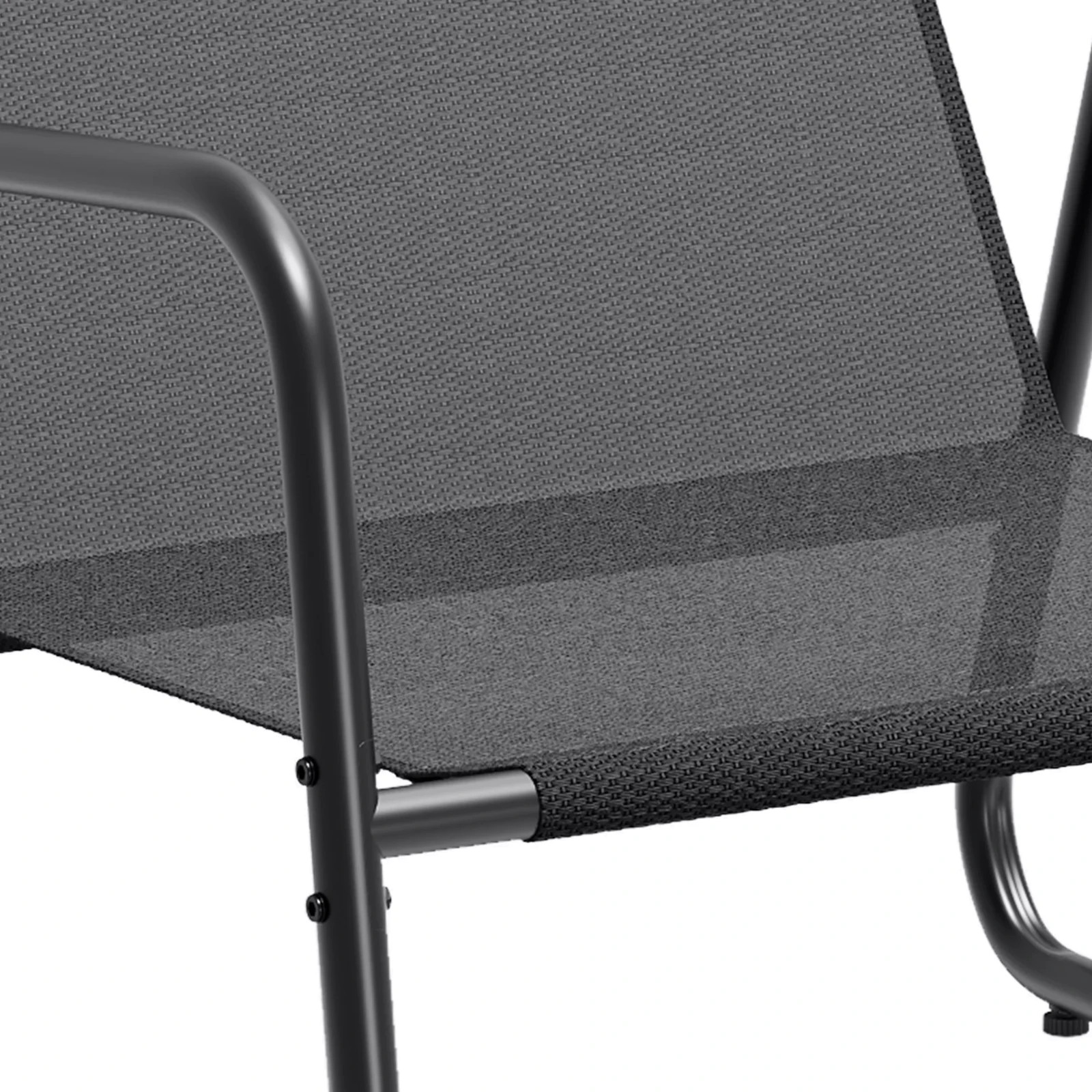 Uforic Patio Outdoor Lounge Chair with Ottoman, Comfy Sling Chair with Footstool