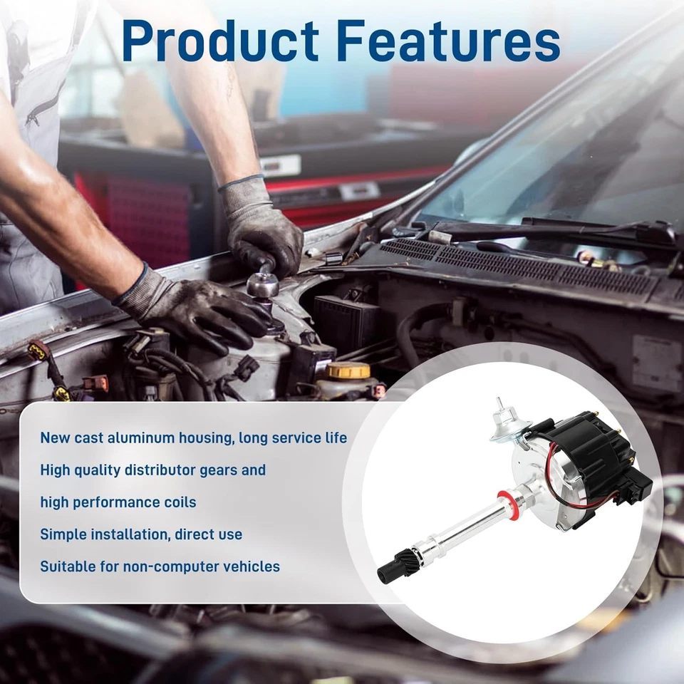 59130 Performance Distributor for HEI Chevy V8 265-454 - with Coil, Black - Image 3 of 4