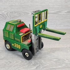Vintage Trade Mark Modern Toys No. 200 Tin Forklift Friction Toy Japan
