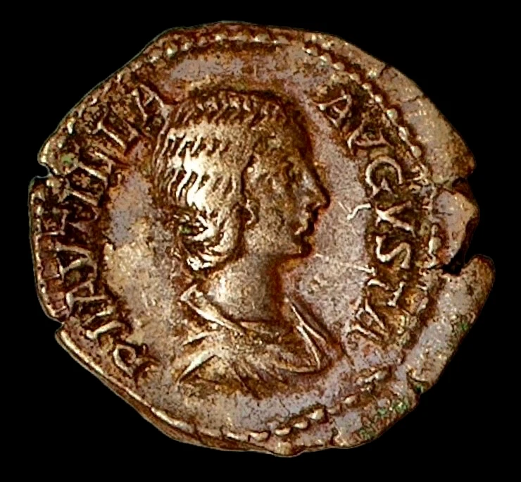 202-205 AD Publia Fulvia Plautilla / Venus Ancient Silver AR Denarius Coin - Image 2 of 3