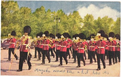 J. Salmon 1958 Queen's Guard Irish Guards Marching Band London Royal Ceremony
