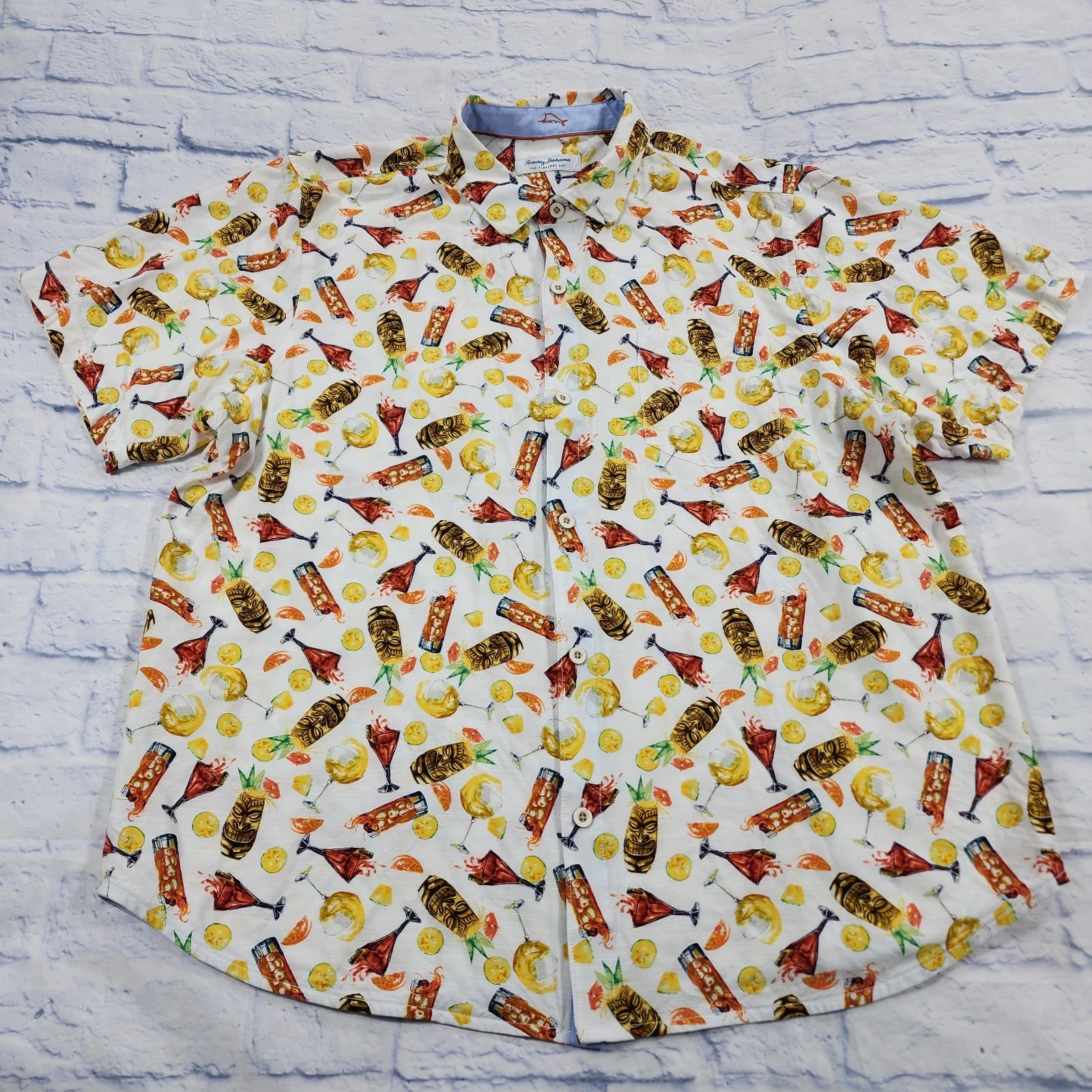 Tommy Bahama Shirt MENS XXL Veracruz Cay Chilled Spilled Continental ST326021