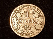 1 Mark 1875 A, Kaiserzeit, Reichsadler, 5g echtes Silber, Vorz&uuml;glich, Dt. Reich.
