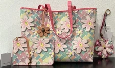 Kurt Geiger Camden Shopper Set of 3 Coated Canvas Leather 16.5" x 11.5" x 5.5"