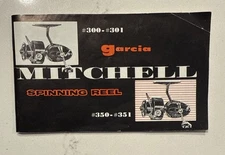 Vintage #300-301 & #350-351 Garcia Mitchell Spinning Reel Manual Booklet