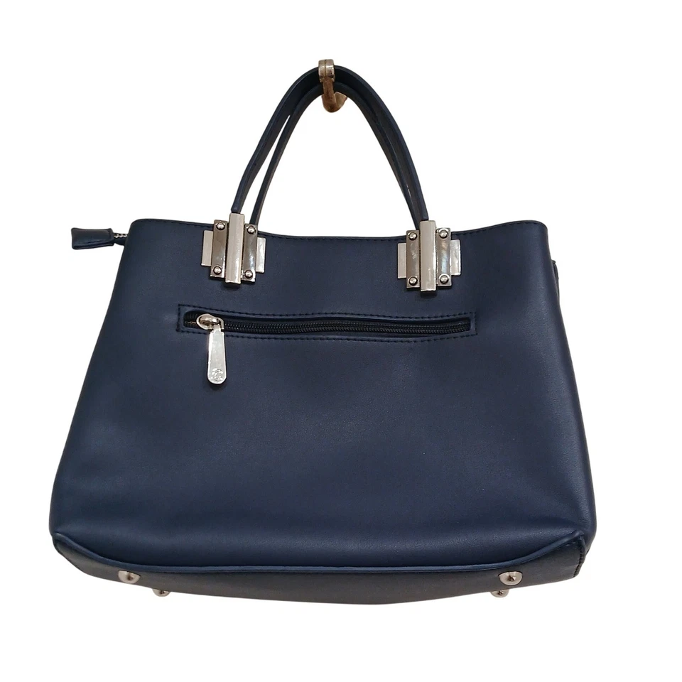 Bolsa tiracolo azul marinho prata acento média charmosa Charlie - Imagem 4 de 4