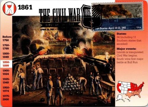 Dr Jim Stamps Maximum Card Fort Sumter 1861 Forever The Civil War Cancel Fdc