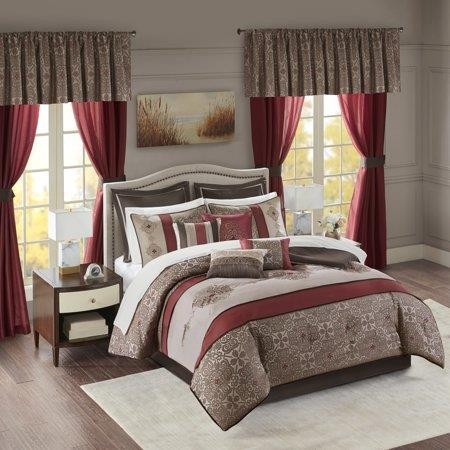 Madison Park Essentials Delaney 24-teiliges rotes Bettdecken-Set - Bild 1 von 3