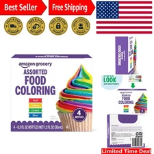 Colorful Food Coloring Set - Enhance Frostings & Dye Eggs with 1.2 Fl Oz