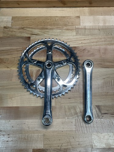 Sugino GT Crank Set CHROME Old School BMX 170 mm Double 110 BCD OG 1980s A2 - Picture 8 of 10