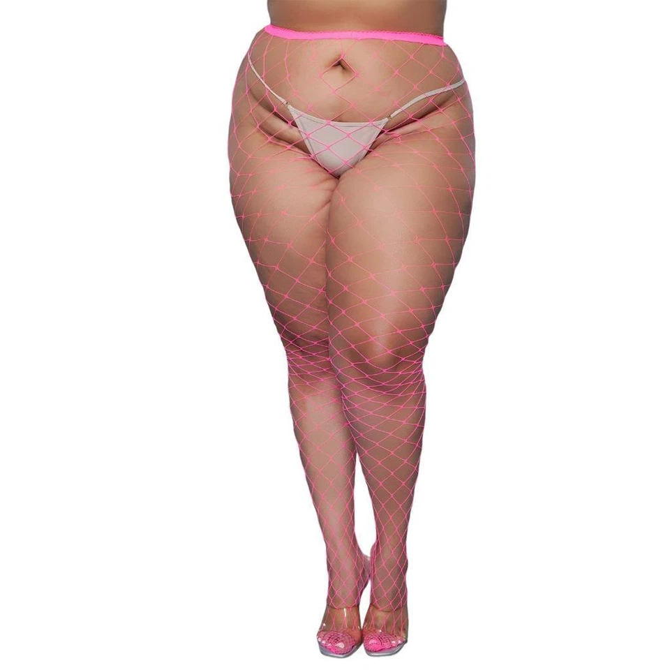 Колготки с широким забором Hot Pink Diamond Net большая рыболовная сеть прозрачные эластичные 2304 - Изображение 4 из 4