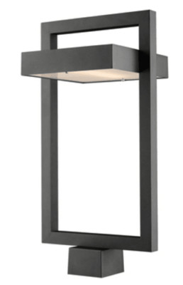Z-Lite 566PHBS-BK-LED Luttrel 22'' Tall LED Outdoor Post Light Square Post  Black