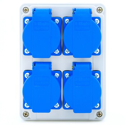 KOOP Elektro Anschlußfertig Wandverteiler 4x230V BALS Schuko Steckdosen IP54