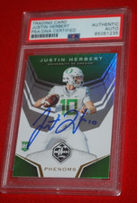 JUSTIN HERBERT Chargers Signed 2020 PANINI LIMITED PHENOMS RC CARD PSA 85061235
