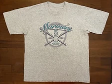 2002 Vintage VF Knitwear Seattle Mariners Center Logo Simple Tshirt Size Adult L