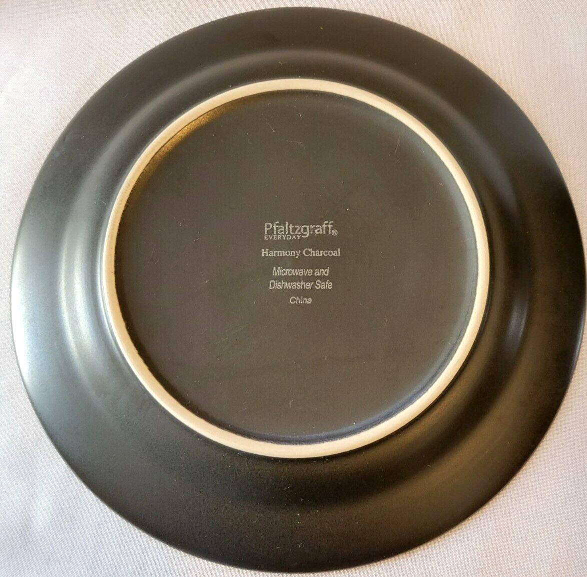 SET OF 2 PFALTZGRAFF HARMONY CHARCOAL DINNER PLATES 10 5/8"