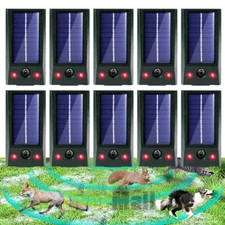 Animal Repeller Ultrasonic Solar Powered Outdoor Pest Cat Mice Deer Flash Light