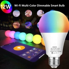 Wi-Fi Smart LED Light Bulb 9 W(60W) 850Lm A19 RGBCW Dimmable Alexa/Google/Siri